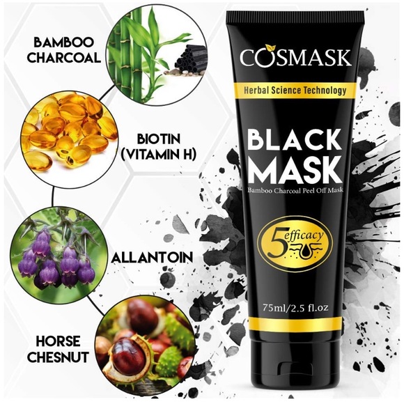 Cosmask Charcoal Black Peel Off Mask....New in Box - Picture 3 of 3
